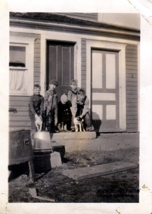 John Knuth with pet dogs brothers and friends