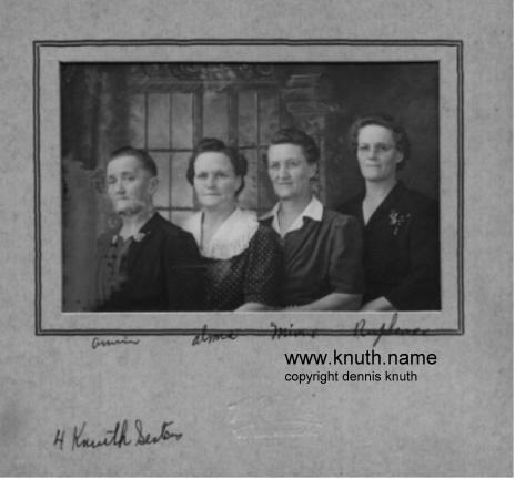 Annie Alma Minnie Ruphena (large) Sisters Knuths