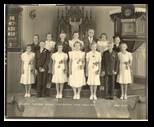 Bears Grass St Peters Lutheran Church Confirmation Class of 1939 An Augusta Wisconsin confirmation class of 1939 - at the end of the Depression - a change and movement to prosperity and movement to World War Two (World War II)
 John Knuth at the age of 14 in the top row - first upper left
The church was in Bears Grass Wisconsin - an area just 4 miles from Augusta, it never became a thriving community.  Bears Grass church was a 'subsidiary of the more prosperous Grace Lutheran Church of Augusta Wisconsin